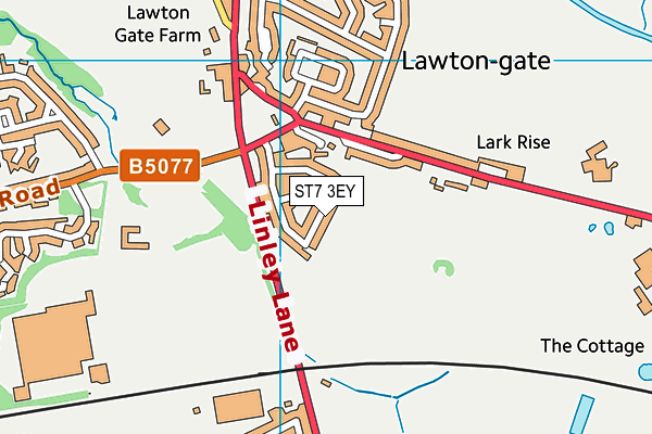 ST7 3EY map - OS VectorMap District (Ordnance Survey)