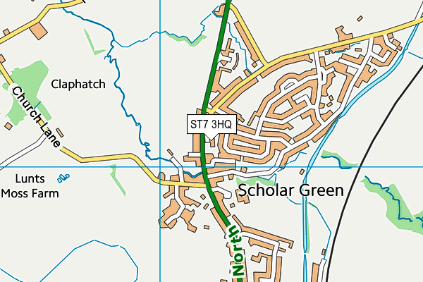 ST7 3HQ map - OS VectorMap District (Ordnance Survey)