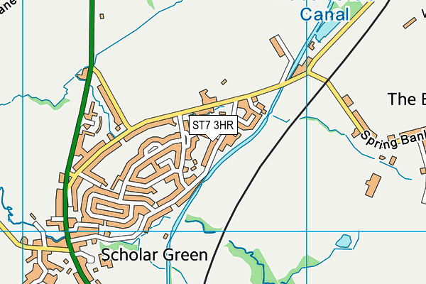 ST7 3HR map - OS VectorMap District (Ordnance Survey)