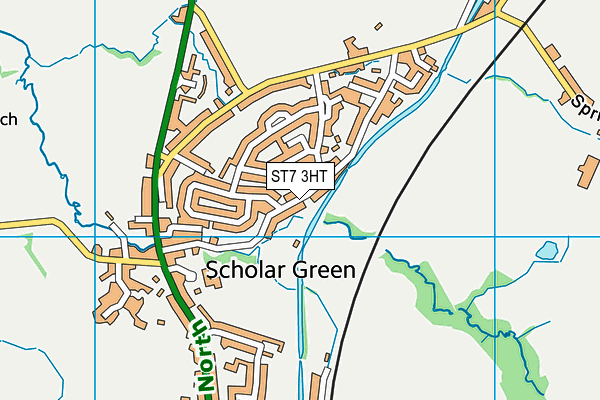 ST7 3HT map - OS VectorMap District (Ordnance Survey)