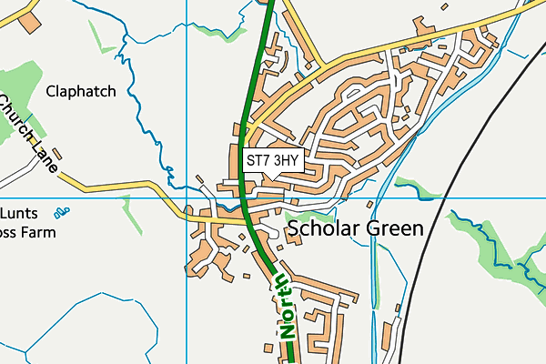 ST7 3HY map - OS VectorMap District (Ordnance Survey)