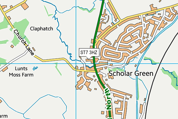 ST7 3HZ map - OS VectorMap District (Ordnance Survey)