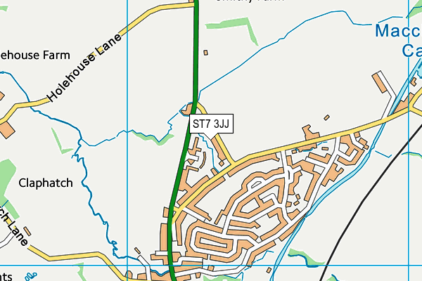 ST7 3JJ map - OS VectorMap District (Ordnance Survey)