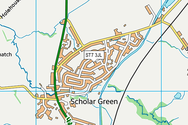 ST7 3JL map - OS VectorMap District (Ordnance Survey)