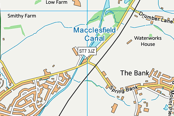 ST7 3JZ map - OS VectorMap District (Ordnance Survey)