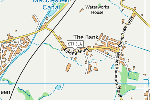 ST7 3LA map - OS VectorMap District (Ordnance Survey)