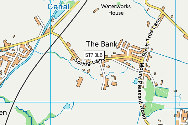 ST7 3LB map - OS VectorMap District (Ordnance Survey)