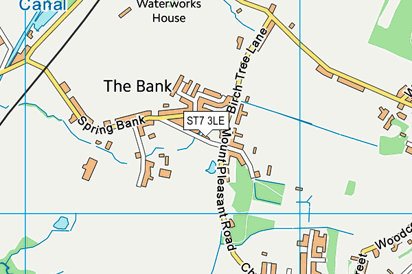 ST7 3LE map - OS VectorMap District (Ordnance Survey)