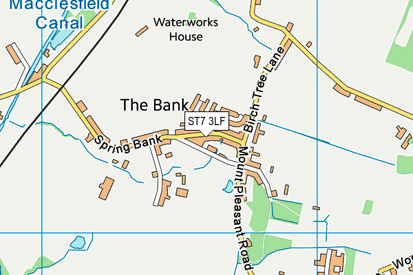 ST7 3LF map - OS VectorMap District (Ordnance Survey)