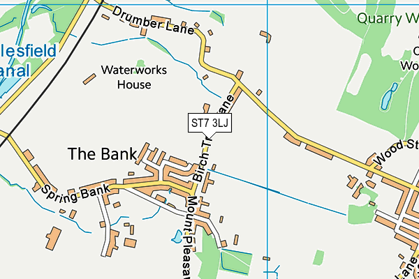 ST7 3LJ map - OS VectorMap District (Ordnance Survey)