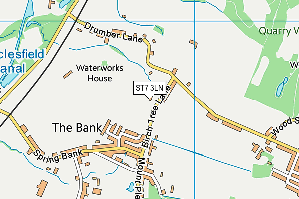 ST7 3LN map - OS VectorMap District (Ordnance Survey)