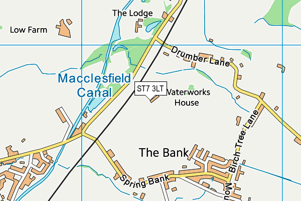 ST7 3LT map - OS VectorMap District (Ordnance Survey)