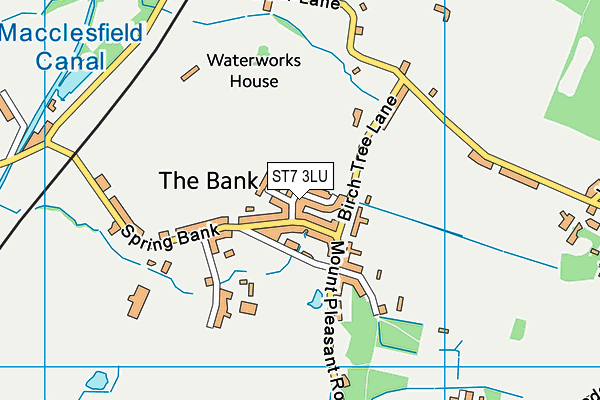 ST7 3LU map - OS VectorMap District (Ordnance Survey)