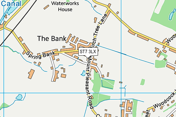ST7 3LX map - OS VectorMap District (Ordnance Survey)