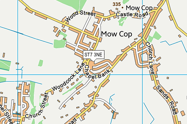 ST7 3NE map - OS VectorMap District (Ordnance Survey)