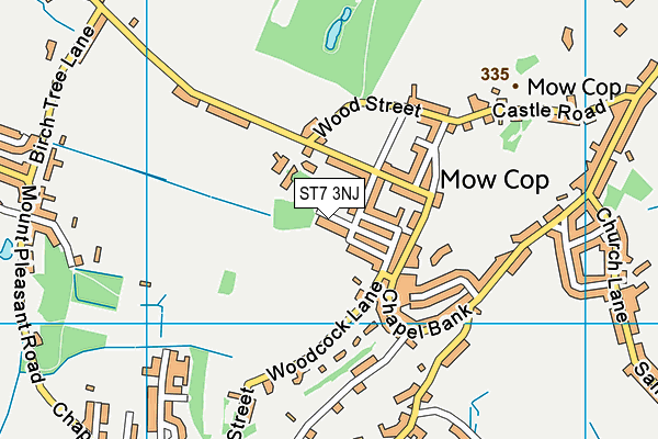 ST7 3NJ map - OS VectorMap District (Ordnance Survey)