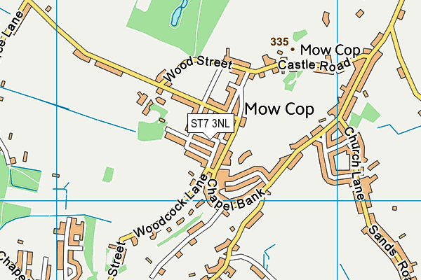 ST7 3NL map - OS VectorMap District (Ordnance Survey)