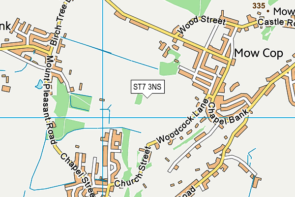 ST7 3NS map - OS VectorMap District (Ordnance Survey)