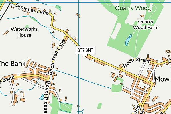 ST7 3NT map - OS VectorMap District (Ordnance Survey)