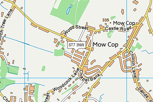 ST7 3NW map - OS VectorMap District (Ordnance Survey)