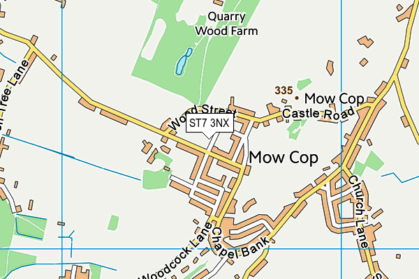 ST7 3NX map - OS VectorMap District (Ordnance Survey)