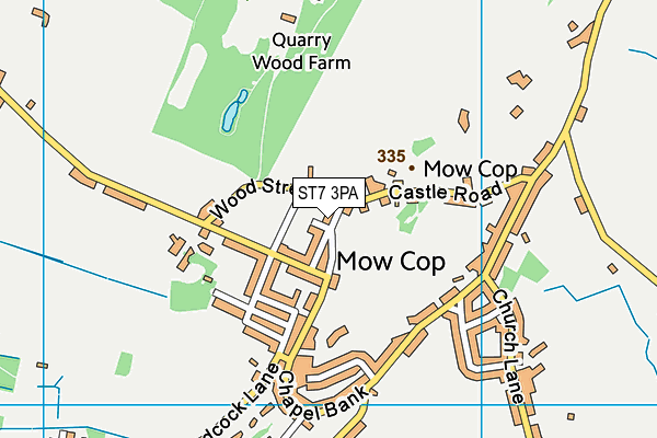 ST7 3PA map - OS VectorMap District (Ordnance Survey)