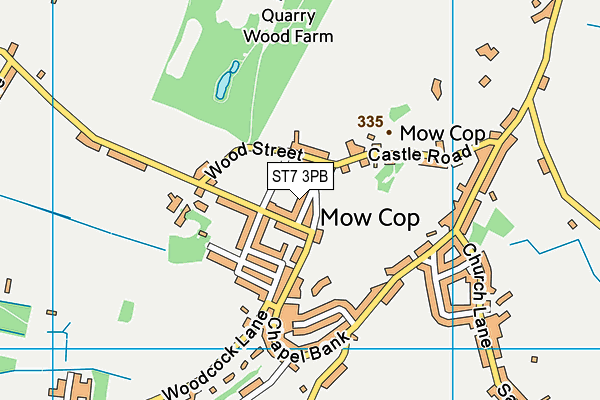 ST7 3PB map - OS VectorMap District (Ordnance Survey)