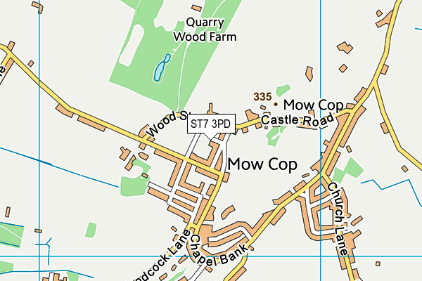 ST7 3PD map - OS VectorMap District (Ordnance Survey)