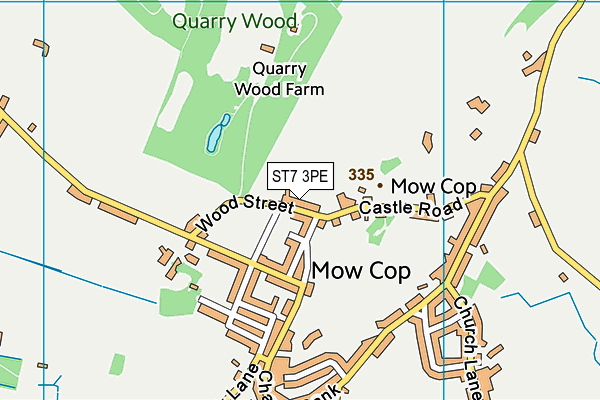 ST7 3PE map - OS VectorMap District (Ordnance Survey)