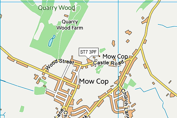 ST7 3PF map - OS VectorMap District (Ordnance Survey)