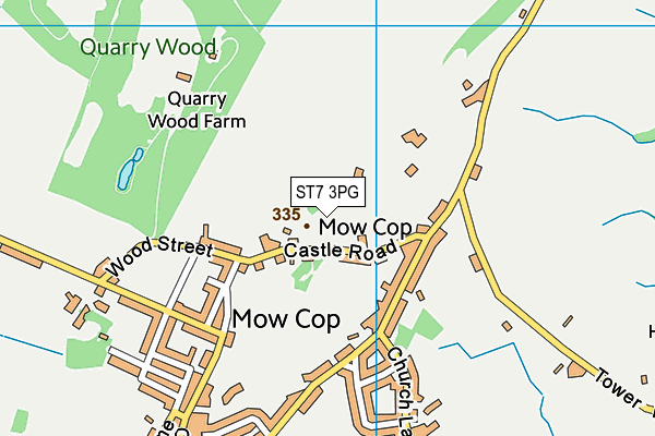 ST7 3PG map - OS VectorMap District (Ordnance Survey)