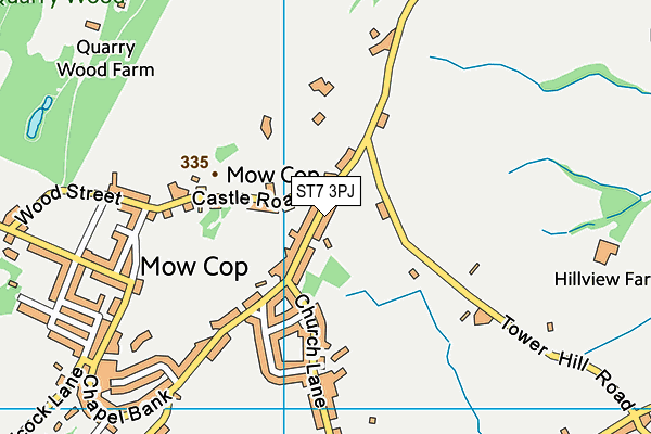 ST7 3PJ map - OS VectorMap District (Ordnance Survey)