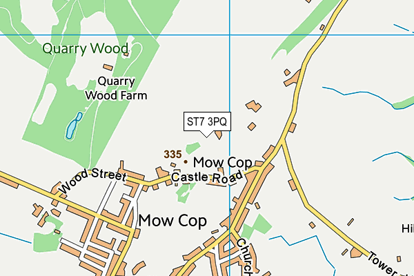 ST7 3PQ map - OS VectorMap District (Ordnance Survey)