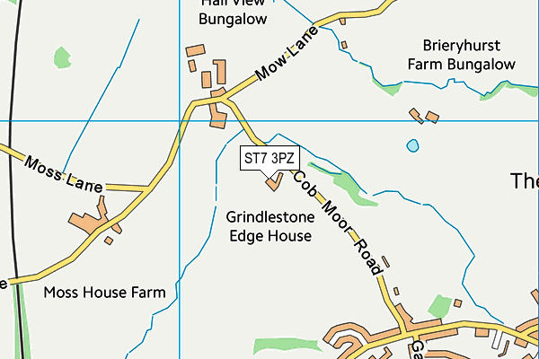 ST7 3PZ map - OS VectorMap District (Ordnance Survey)