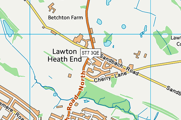 ST7 3QE map - OS VectorMap District (Ordnance Survey)