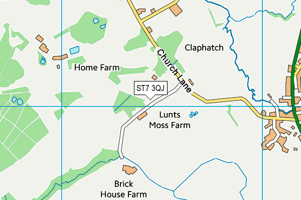 ST7 3QJ map - OS VectorMap District (Ordnance Survey)