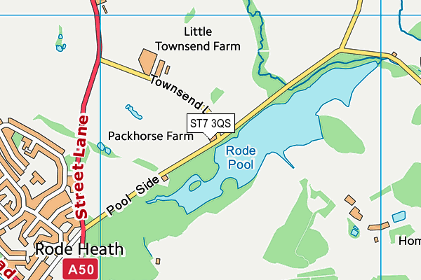 ST7 3QS map - OS VectorMap District (Ordnance Survey)