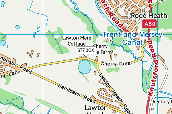 ST7 3QX map - OS VectorMap District (Ordnance Survey)