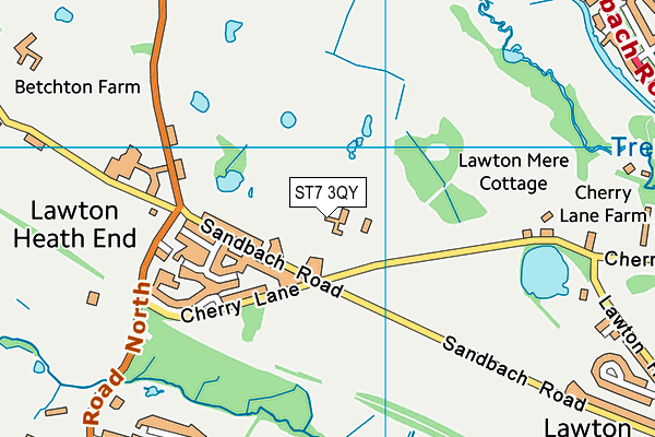 ST7 3QY map - OS VectorMap District (Ordnance Survey)