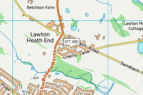 ST7 3RD map - OS VectorMap District (Ordnance Survey)