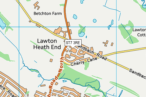 ST7 3RE map - OS VectorMap District (Ordnance Survey)