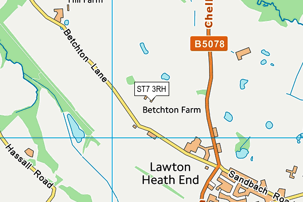 ST7 3RH map - OS VectorMap District (Ordnance Survey)