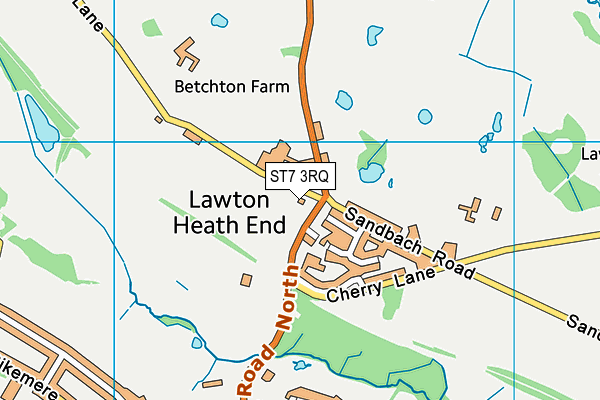 ST7 3RQ map - OS VectorMap District (Ordnance Survey)