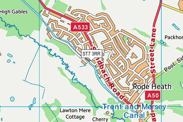 ST7 3RR map - OS VectorMap District (Ordnance Survey)