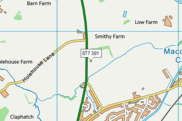 ST7 3SY map - OS VectorMap District (Ordnance Survey)