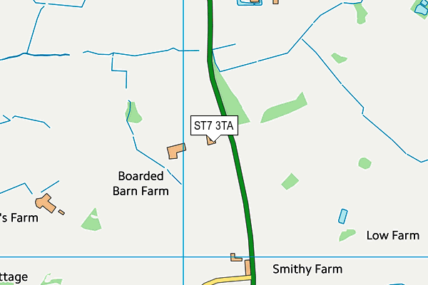 ST7 3TA map - OS VectorMap District (Ordnance Survey)