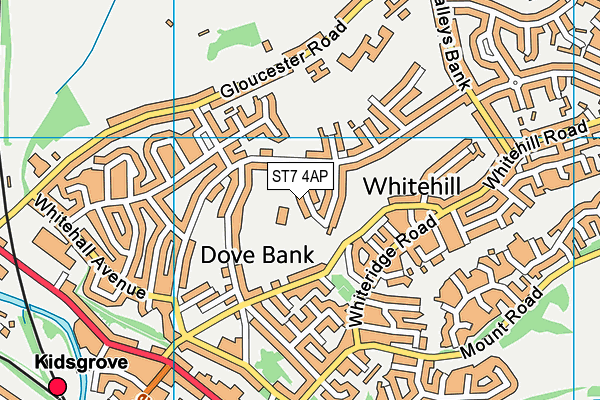 Dove Bank Primary School map (ST7 4AP) - OS VectorMap District (Ordnance Survey)