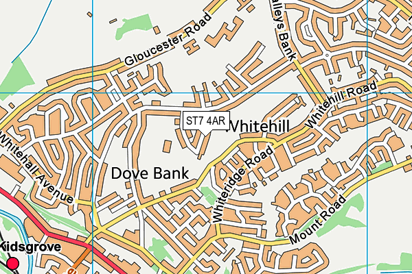 ST7 4AR map - OS VectorMap District (Ordnance Survey)