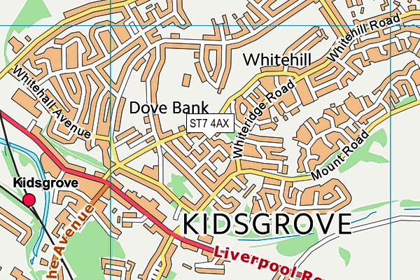 ST7 4AX map - OS VectorMap District (Ordnance Survey)