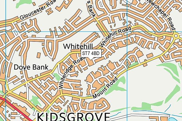 ST7 4BD map - OS VectorMap District (Ordnance Survey)